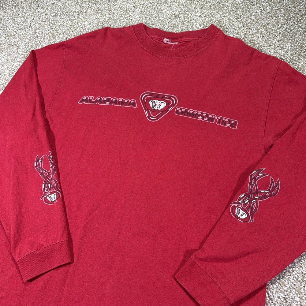 Vintage Alabama Crimson Tide Longsleeve With Arm Hits Size L 90s Y2K